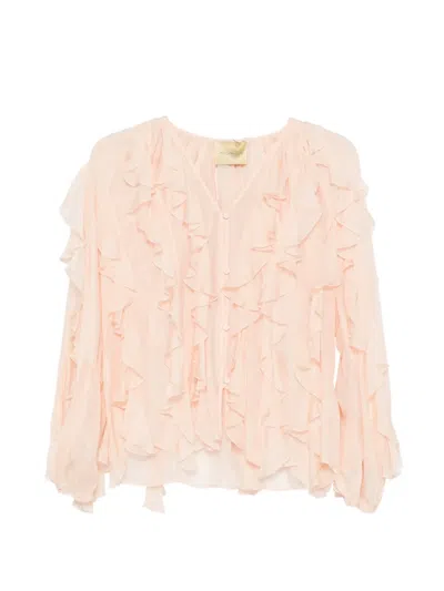 Momoní Canela Ruffled Blouse In Pink