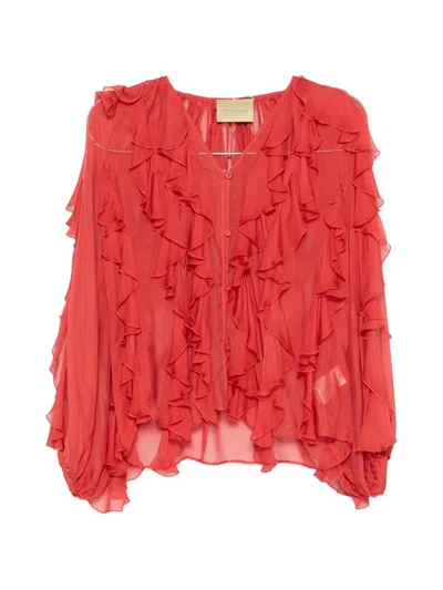 Momoní Canela Ruffled Blouse In Red