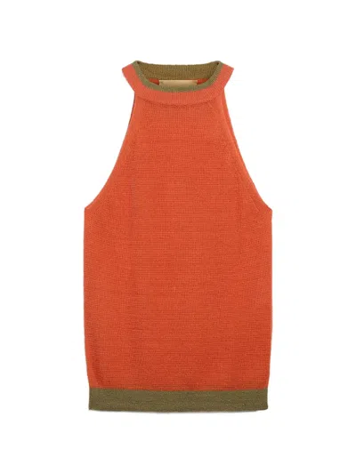 Momoní Cary Halter-neck Top In Orange