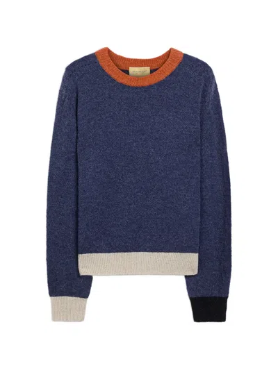 Momoní Clover Crew-neck Sweater In Blue