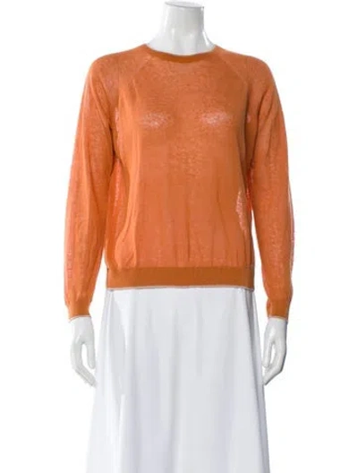 Pre-owned Momoní Crew Neck Long Sleeve Top In Orange
