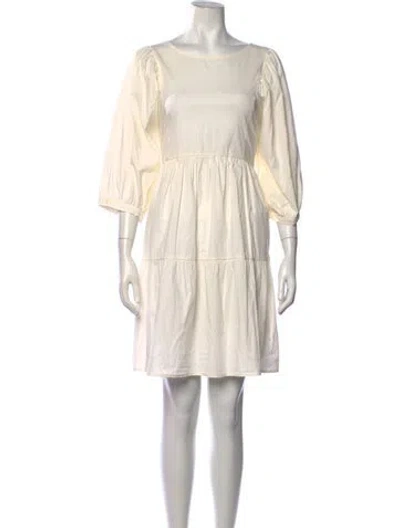 Pre-owned Momoní Crew Neck Mini Dress In Neutrals