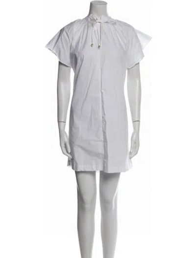 Pre-owned Momoní Crew Neck Mini Dress In White