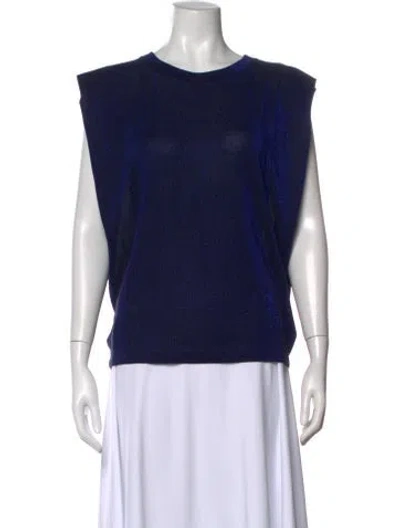 Pre-owned Momoní Crew Neck Sleeveless Top In Blue