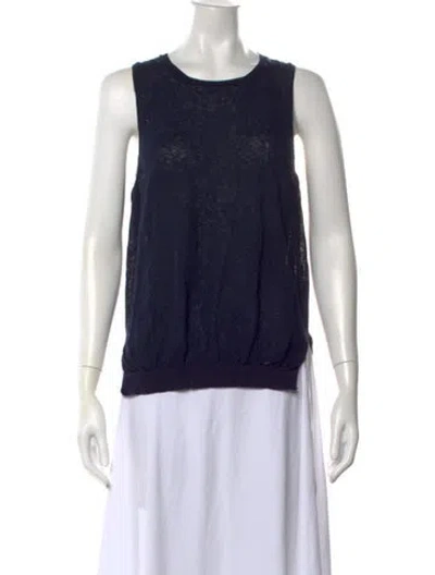 Pre-owned Momoní Crew Neck Sleeveless Top In Blue