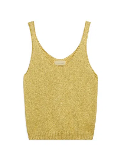 Momoní David Ribbed Plain Knit Tank Top In Yellow