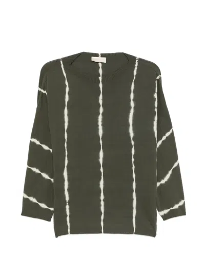 Momoní Domingo Tie-dye Boat-neck Sweater In Green