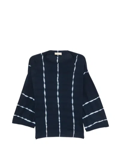 Momoní Domingo Tie-dye Striped Sweater In Blue