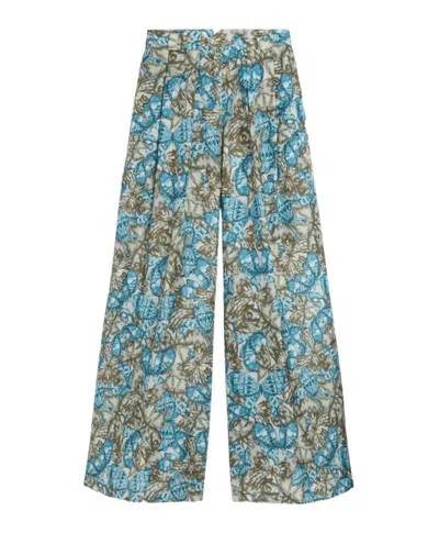 Momoní Elegant Palazzo Trousers For Women In Blue