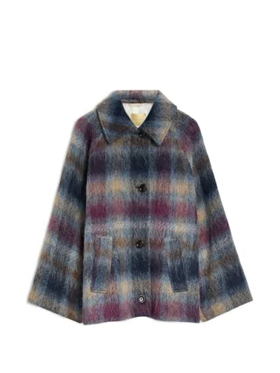 Momoní Eoil Tartan-check Single-breasted Coat In Multi