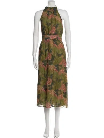 Pre-owned Momoní Floral Print Knee-length Dress In Green