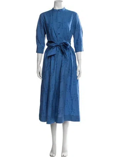 Pre-owned Momoní Floral Print Long Dress In Blue