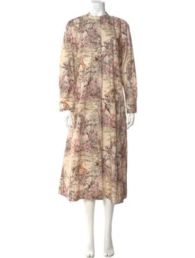 Pre-owned Momoní Floral Print Long Dress In Neutral