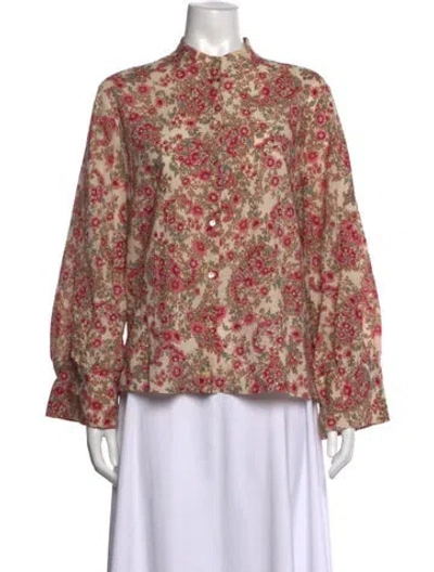 Pre-owned Momoní Floral Print Long Sleeve Top In Multicolor