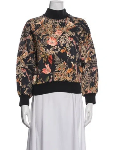 Pre-owned Momoní Floral Print Mock Neck Sweatshirt In Multi