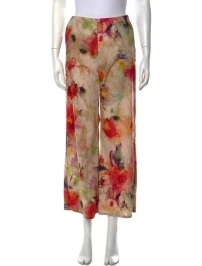 Pre-owned Momoní Floral Print Wide Leg Pants W/ Tags In Multicolor