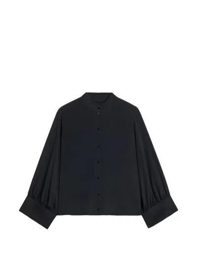 Momoní Franklin Gathered-sleeve Shirt In Brown