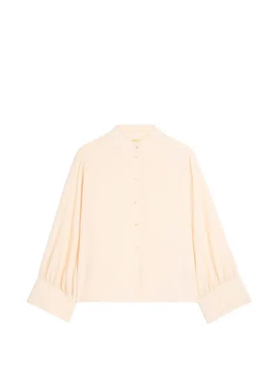 Momoní Franklin Gathered-sleeve Shirt In Neutral