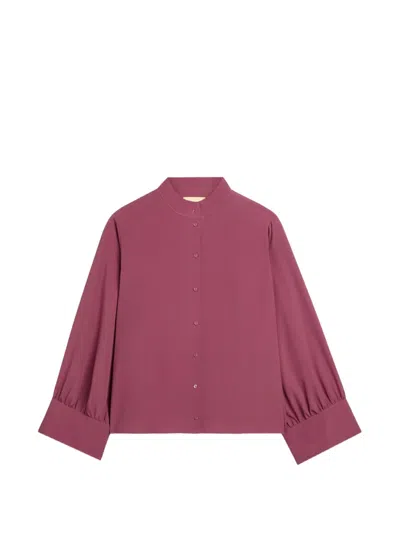 Momoní Franklin Stand-collar Shirt In Purple