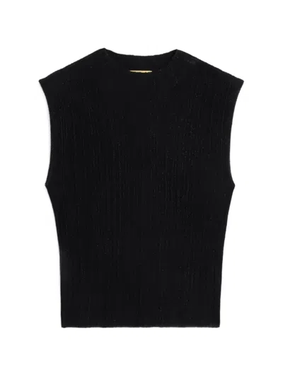 Momoní Geisa Ribbed-knit Vest In Black