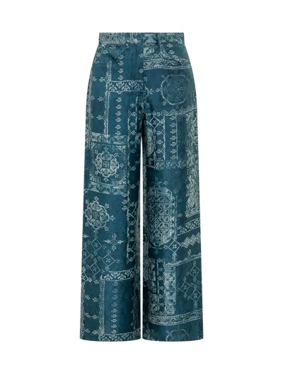 Momoni' Geometric Print Wide Leg Trousers In Multi