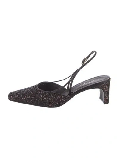 Pre-owned Momoní Glitter Tweed Pattern Slingback Pumps In Multi