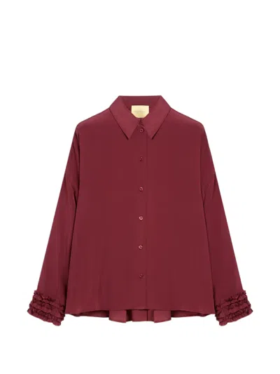 Momoní Gosa Ruffled Silk Shirt In Multi