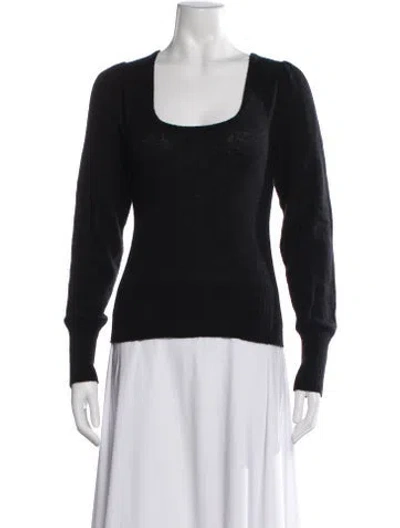 Pre-owned Momoní Graphic Print Square Neckline Sweater In Black