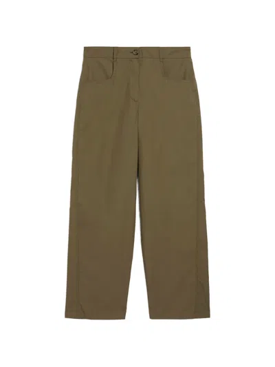 Momoní Green Trousers In Brown