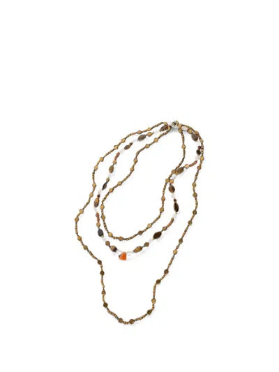 Momoní Horizon Beaded Layered Necklace In Brown