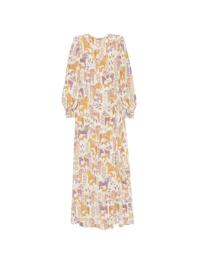 Momoní Horse-print Wrap Maxi Dress In Multi