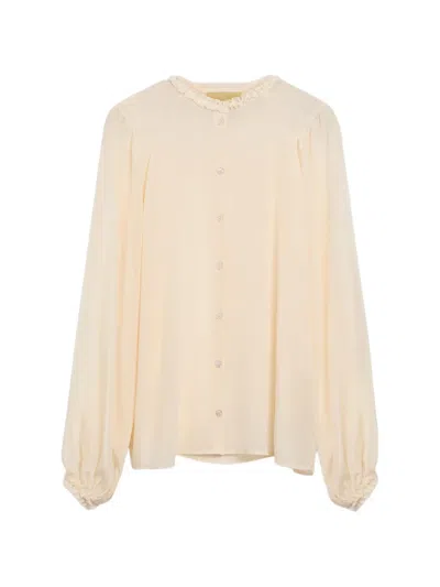 Momoní Huna Silk Crêpe De Chine Blouse In Animal Print