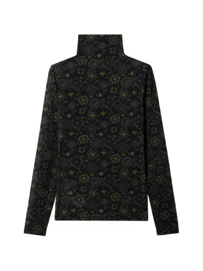 Momoní Ine Turtleneck Long-sleeve Top In Blue