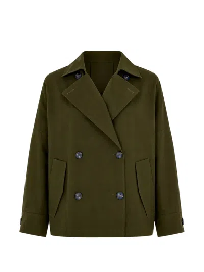 Momoní Jemez Double-breasted Coat In Green