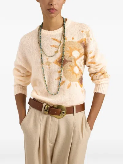 Momoní Karasu Bis Jacquard-knit Sweater In Neutral