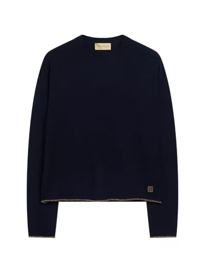 Momoní Karasu Lurex-trim Sweater In Blue