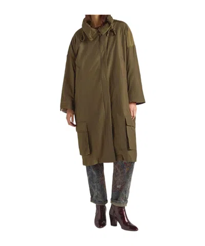 Momoní Kjara Removable-lining Drawstring Parka In Green