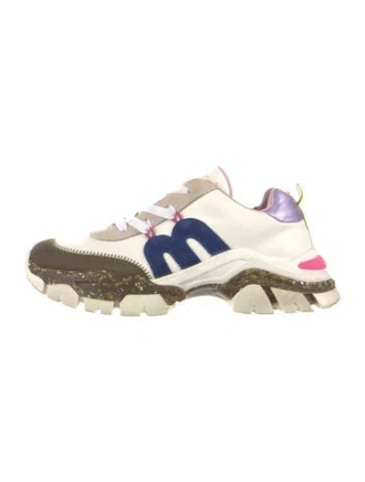 Pre-owned Momoní Leather Colorblock Pattern Chunky Sneakers In Multicolor