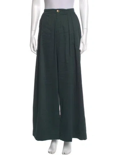 Pre-owned Momoní Linen Wide Leg Pants In Green