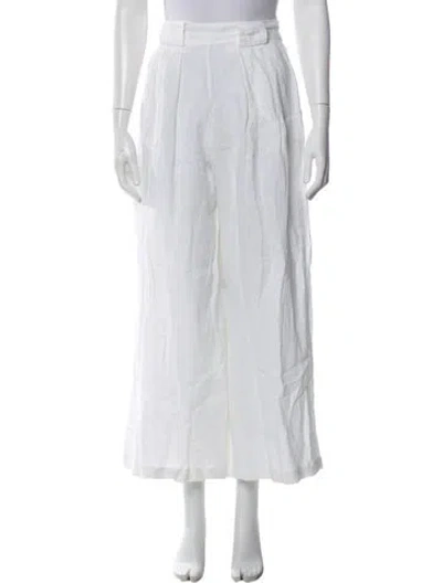 Pre-owned Momoní Linen Wide Leg Pants In White