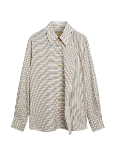 Momoní Lopez In Striped Shirt In Neutral