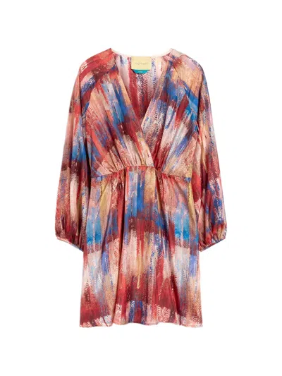 Momoní Luno Printed Silk Mini Dress In Multi
