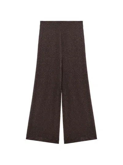 Momoní Marajo Lurex-jersey Palazzo Pants In Burgundy