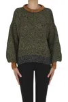 Momoní Melange Knit Pullover In Green