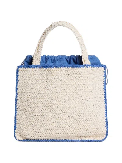 Momoní Mini Maguej Raffia Tote Bag In Neutral