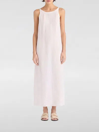 Momoní Momon&igrave; Tintoria Mattei Off-the-shoulder A-line Linen Midi Dress With Back Slit In White