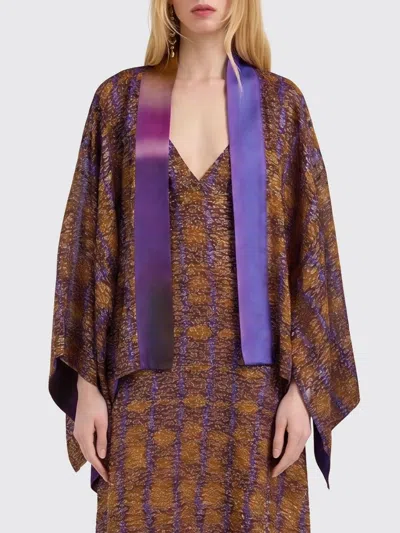 Momoní Momon&igrave; Momonì Dine Short Cape In Viscose Blend With A Shawl Collar In Animal Print