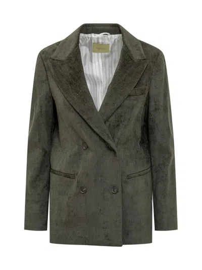 Momoni' Momoni Blazer In Green Velvet