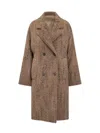 Momoni' Monomì Double-breasted Coat Fishbone In Multi
