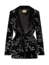 Momoni' Monomì Embroidered Velvet Blazer In Black